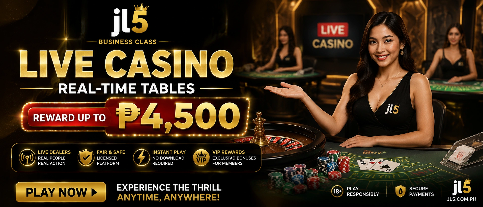 live casino table and dealer preview